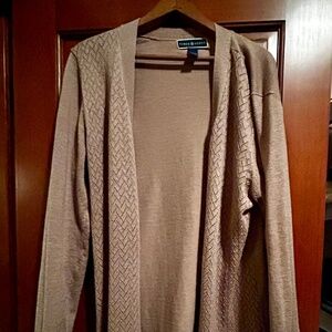 Karen Scott Open-Front Textured Knit Cardigan – Size L